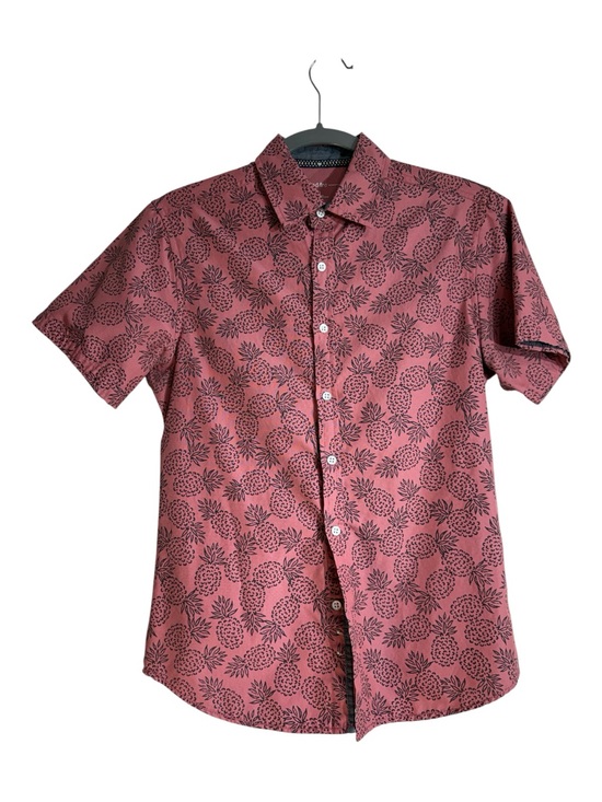 PD&C Other - PD & C Pineapple Print Dusty Rose Button Up Short Sleeve Shirt S